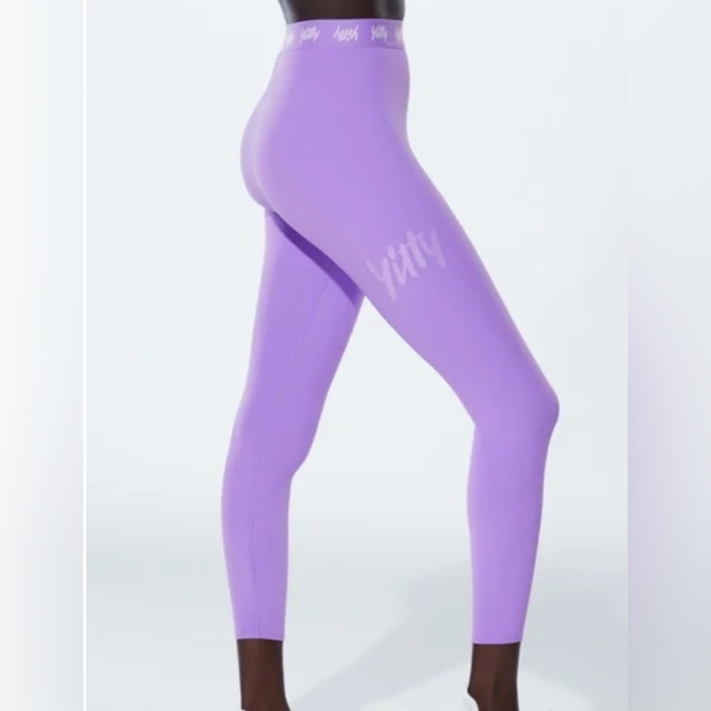 NWT Yitty Major Label Shaping High Waist Logo Leggings in Amethyst Rocks size M